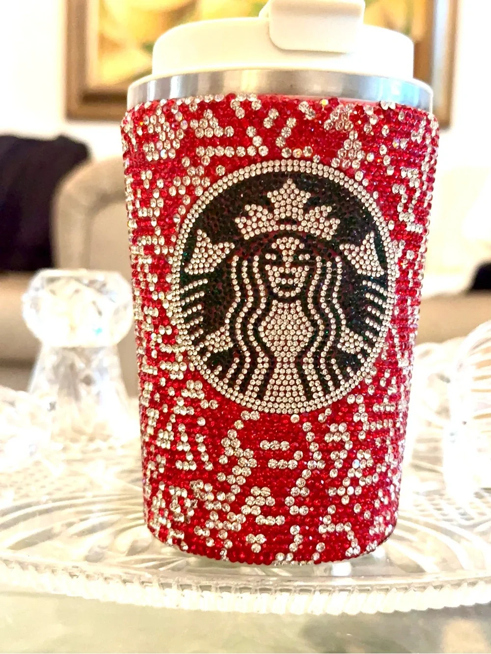 Ideal Gift !Rhinestone Crystal Embellished Temperature Check Tumblr in Beaute